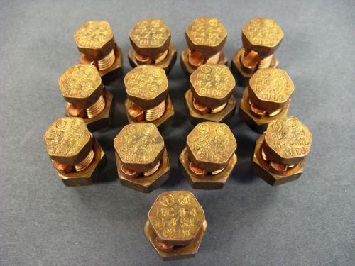 New lot of 13 pieces #4 grounding block split bolt - puc s-4 16-4 cu sol copper for sale