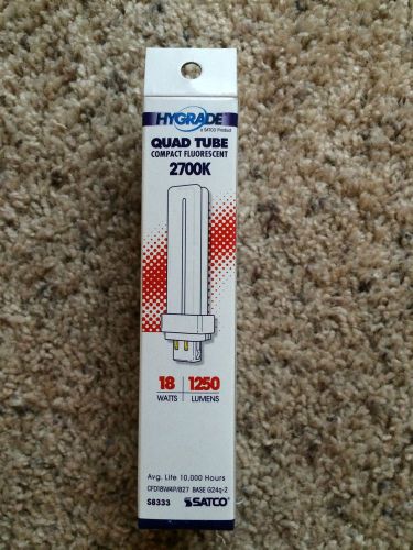 Lot of 15 satco hygrade quad tube cfl 2700k 18 watts 10,000 hours (80% off!!!) for sale
