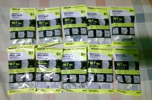 Lot of 10 Toggler Wire Shelf Anchors 5 in Each Pack (50 Total) Item# 50250