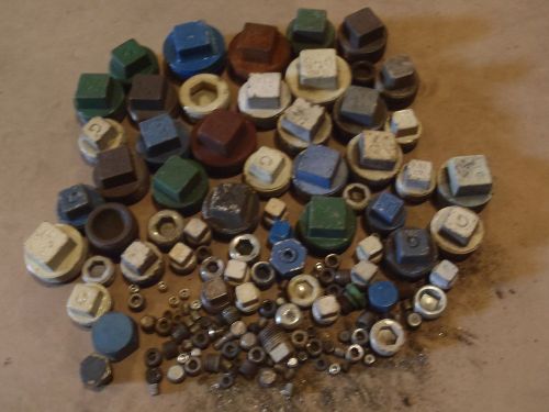 Huge lot of metal pipe threaded plugs - most are used for sale