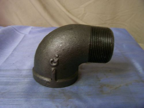Black Malleable Iron 90 Degree Street Elbow  1 1/2&#034; NPT-Grinnell Made in USA