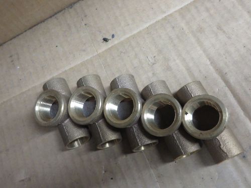 BRASS tee NIBCO NOS FITTING GROUP of 5 pieces 3/4 sweat x 3/4 sweat x3/4 female