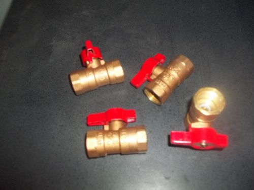 4  new Brass 1\2in Ball Valves Plumbing-Threaded Both Sides