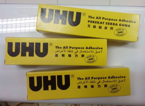 3 x 35ml. uhu the all purpose adhesive quality glue every type of material for sale