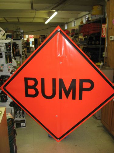 Bump  Fluorescent Vinyl With Ribs Road Sign 48&#034; X 48&#034;