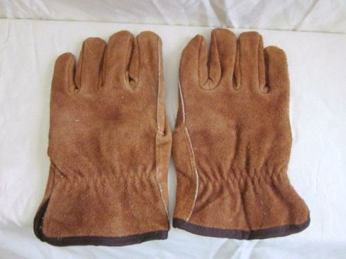 Split cowhide lined winter work gloves size large for sale
