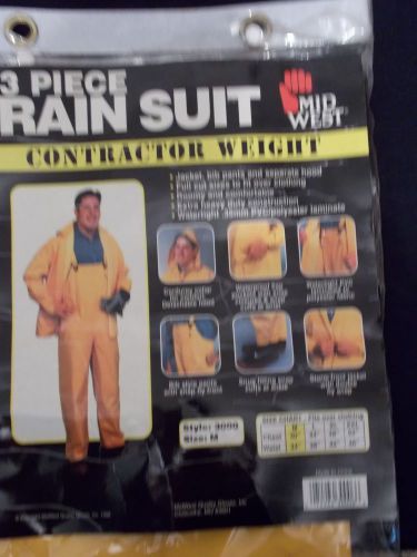 3 Piece Rain Suit Contractor Weight by MidWest Extra Heavy Duty PVC #3000 Medium