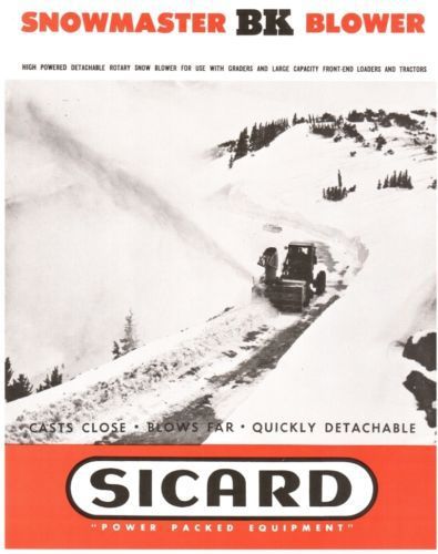 Sicard Snowmaster BK Blower sales literature brochure