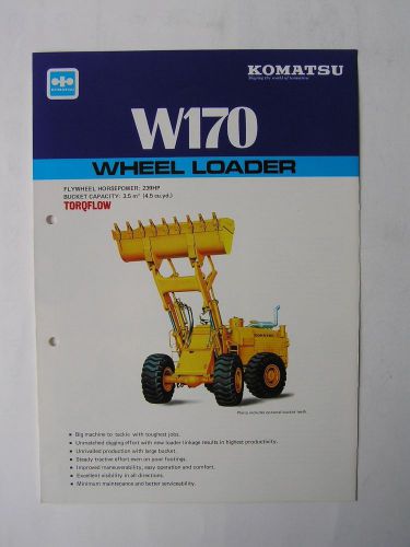 KOMATSU W170 Wheel Loader Brochure Japan