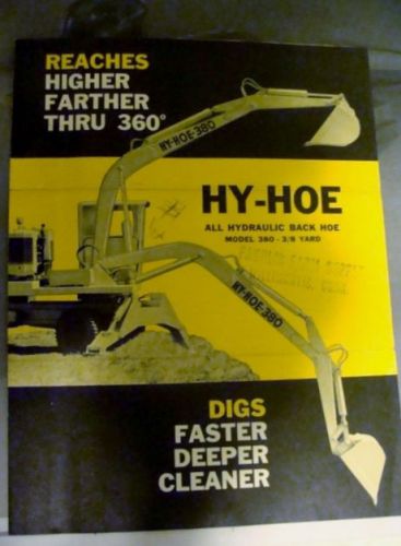 Vintage Construction Sales Brochure HY-HOE  Shovel Crane 1950 s HM Company