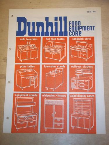 Dunhill Food Equipment Corp Brochure~Restaurant Soda Fountains etc~Catalog