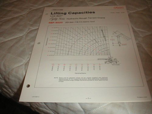 1981 link-belt model hsp-8020 hydraulic rough terrain crane sales brochure for sale