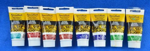 Lot of 8 Speedball Oil Based Block Printing Ink 1.3 oz each Multiple Colors