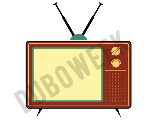 VINTAGE TV SET VECTOR ART EPS