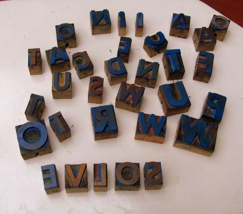 32 Vintage Letterpress Letter Wood Type Printing Blocks-Assorted Letters &amp; Sizes