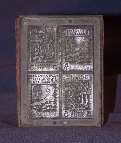Spanish War 5 Cent Postage Stamp Printing Block, Consell Municipal De Vinebre