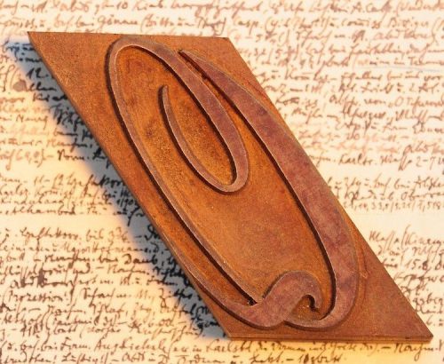 letter: Q fancy wood type printing block woodtype font letterpress antique print