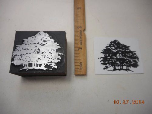 Letterpress Printing Printers Block, Fabulous Trees in Group, Silhouette