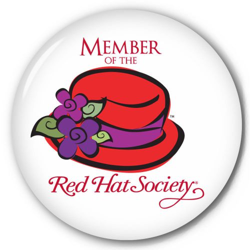 S3 RED HAT SOCIETY 3&#034; CELLULOID PIN BACK BUTTON OFFICIAL LICENSED PRODUCT