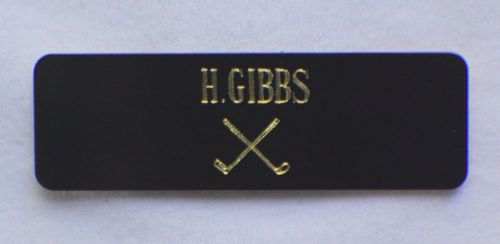 Black &amp; Gold Metal Name Plate with Three Magnet Back Pro&#034;s Plate! Free shipping