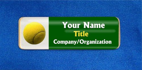 Tennis Ball Custom Personalized Name Tag Badge ID Green Player Team Coach Sales