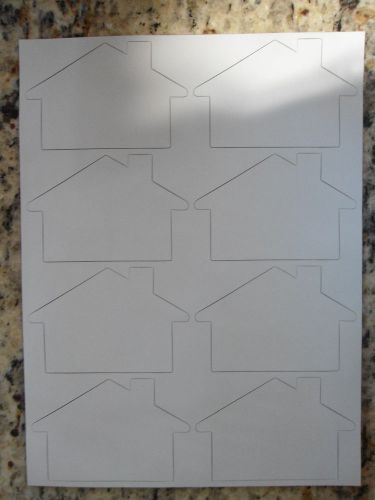 House Shaped Magnets * Blank - No Printing * Qty 8 on Sheet * New *