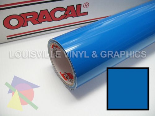 1 roll 24&#034; x 5 yds azure blue oracal 651 sign &amp; graphics cutting vinyl for sale