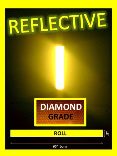 3M YELLOW highly Reflective Graphic Vinyl Film [DIAMOND GRADE] +Adhesive Backing