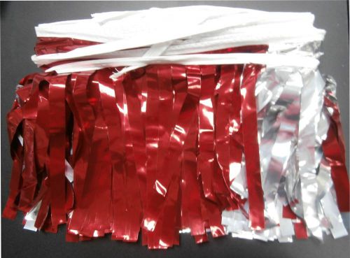 60ft. Metallic string pennant streamers for automotive car lots - red &amp; silver