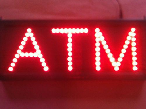 ATM LED Sign Red 7in. x 16in.  Display Flashing Option, includes power adapter