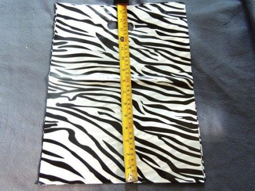 50 Zebra Design 12x15 inch Plastic Party Bags, Merchandise Favor Gift Show Bags