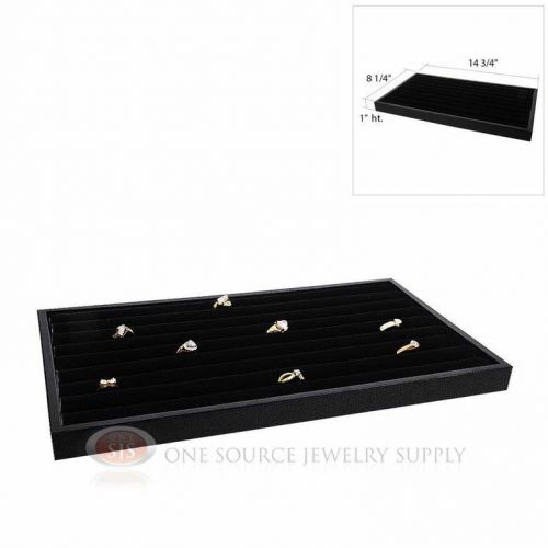 Black velvet continuous slot ring display insert plastic stackable sample tray for sale