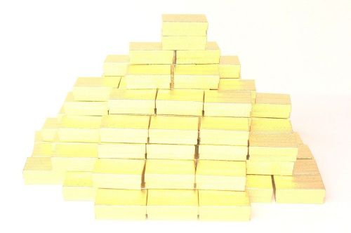 LOT OF 100 GOLD COTTON FILLED GIFT BOXES JEWELRY BOXES BANGLE WATCH BOXES 3&#034;x3&#034;