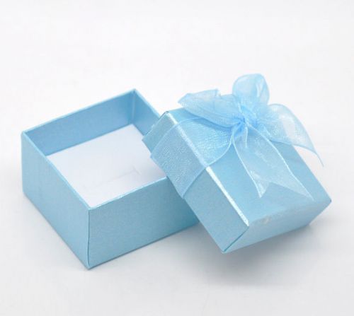 24Blue Jewelry Rings Gift Boxes Cases Display 48x48x30mm