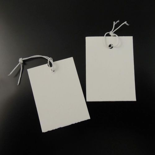 1000pcs 38*30mm Wholesale White Jewelry Paper Label Price Tag Elastic Hot 36348
