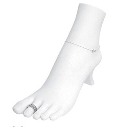 WHITE Polystyrene FOOT Display for Anklets or Toe Rings