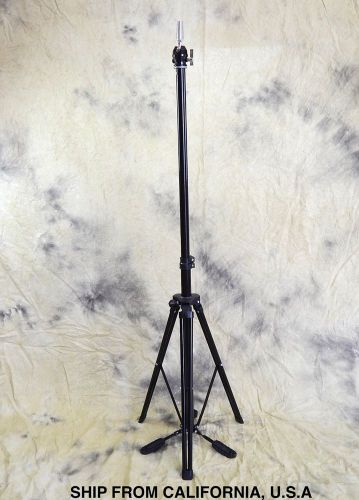 ADJUSTABLE TRIPOD STAND COSMETOLOGY MANNEQUIN HEAD HOLDER HEAVY DUTY BLACK METAL