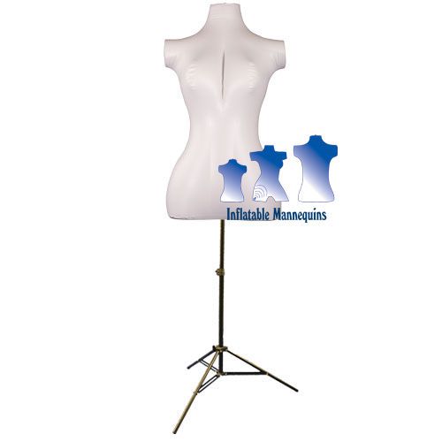 Inflatable Female Torso, Mid-Size, with MS12 Stand, Ivory