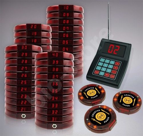 40 digital restaurant coaster pager / guest wireless paging queuing system pos for sale