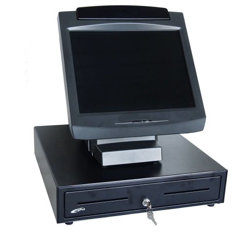 NCR 7402 Point of Sale Touchscreen Terminal and Cash Drawer POS hardware kit