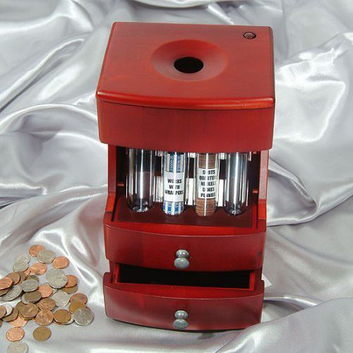 Deluxe Valet Wooden Motorized Coin Sorter