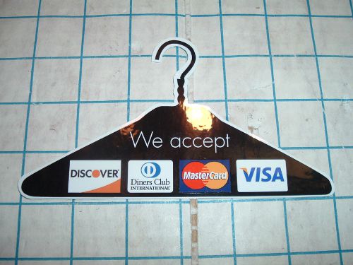 DRY CLEANERS DEBIT CREDIT CARD LOGO DECAL STICKER Visa MasterCard Discover 2side