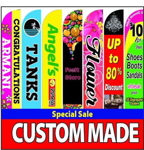 Double side 15ft full color custom tall swooper flag + spike + pole for sale