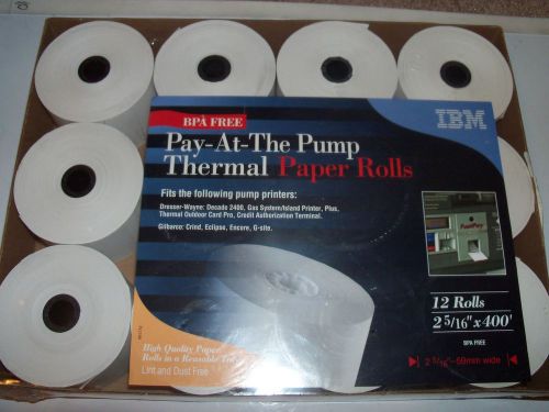 12 rolls of IBM Pay-At-The-Pump Thermal Paper Rolls. BPA Free. Fast Shipping!