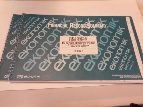 Ekonomik Systems Wirebound Form F Check Register with 5 Credit/15 Expense