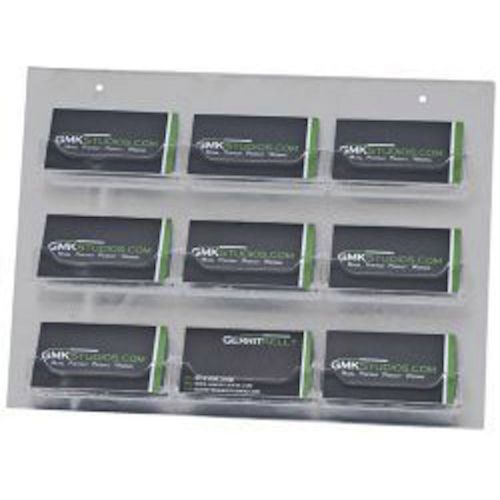 9 Pocket Wall Mount Clear Acrylic Business Card Holder  Lot of 6  DS-CHW-M33-6