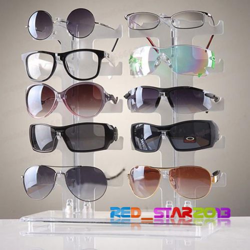 Cool Eyeglasses Sunglasses Glasses Display Stand Holder Rack 2 row 10 Pairs