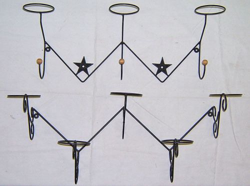 2 wall coat hat rack holder usa md iron star scroll nr for sale