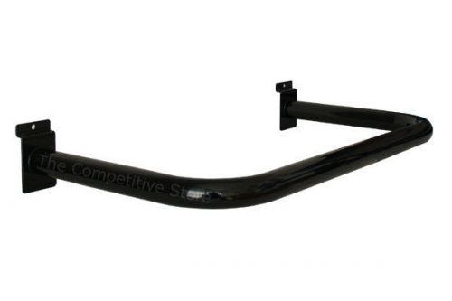 3 Pcs Box U-Shape Black Slatwall Hangrails - Round Tubing - Fits All Slat Panels