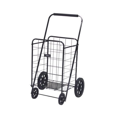 Narita Black Super Shopping Cart 4-Wheel Folding Shopping Cart 250-LB Capacity